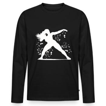 Shot Putter Colorsplash Shot Put - Men's Premium Organic Long Sleeve Shirt - black - Front - Nico (187cm)