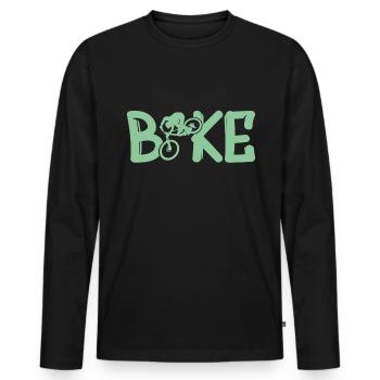 Bike Biken Fahrrad - Männer Premium Bio Langarmshirt - Schwarz - Vorne - Nico (187cm)