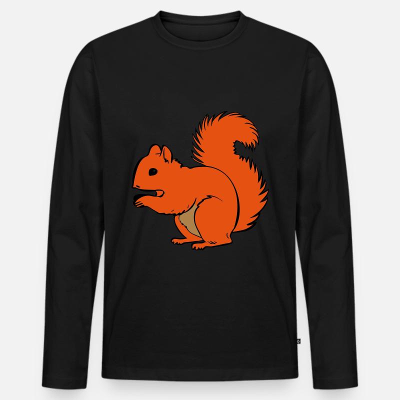 Eichhörnchen - Männer Premium Bio Langarmshirt - Schwarz