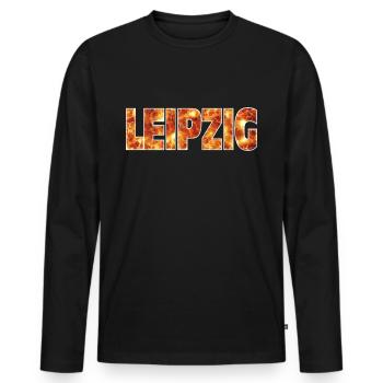 Leipzig - T-shirt manches longues Premium bio Homme - noir - Devant - Nico (187cm)
