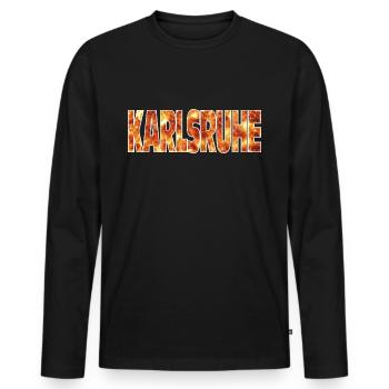 Karlsruhe - T-shirt manches longues Premium bio Homme - noir - Devant - Nico (187cm)