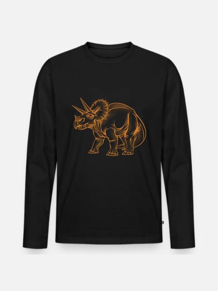 Triceratops - Men's Premium Organic Long Sleeve Shirt - black