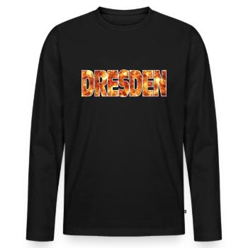Dresde - T-shirt manches longues Premium bio Homme - noir - Devant - Nico (187cm)