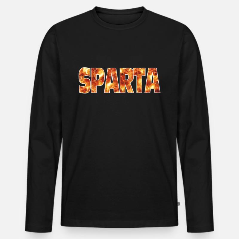 Sparta - Männer Premium Bio Langarmshirt - Schwarz