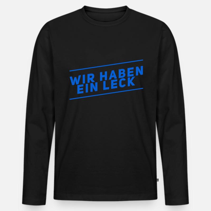 da ist ein Leck - Männer Premium Bio Langarmshirt - Schwarz
