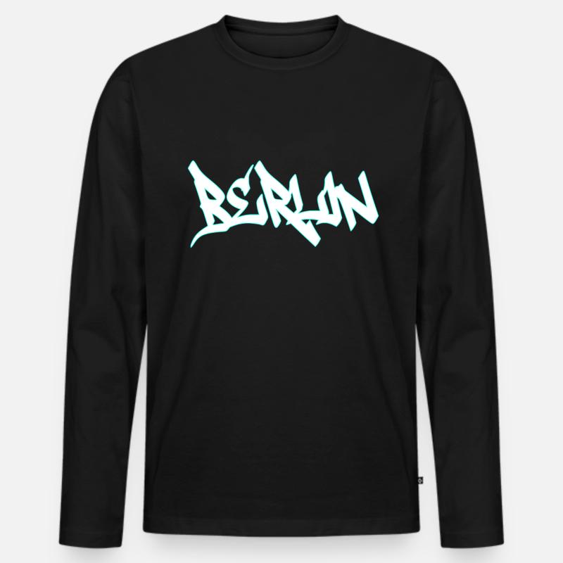 Berlin - Männer Premium Bio Langarmshirt - Schwarz