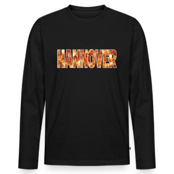 Hanover - Men's Premium Organic Long Sleeve Shirt - black - Front - Nico (187cm)
