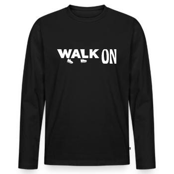 Walk on - Männer Premium Bio Langarmshirt - Schwarz - Vorne - Nico (187cm)