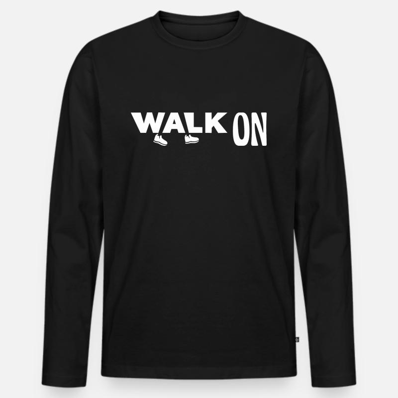 Walk on - Männer Premium Bio Langarmshirt - Schwarz