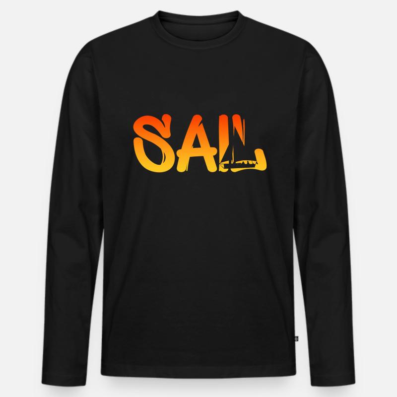 SAIL - Männer Premium Bio Langarmshirt - Schwarz