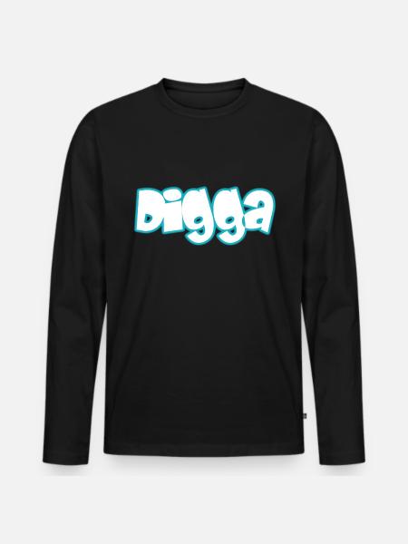 Digga - Männer Premium Bio Langarmshirt - Schwarz