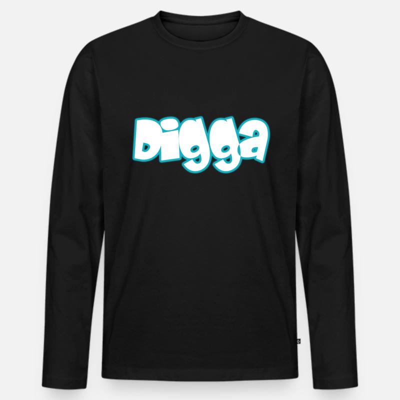 Digga - Männer Premium Bio Langarmshirt - Schwarz