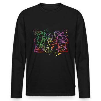 Boxing Fighter Kids Boxing Match Boxer - Men's Premium Organic Long Sleeve Shirt - black - Front - Nico (187cm)