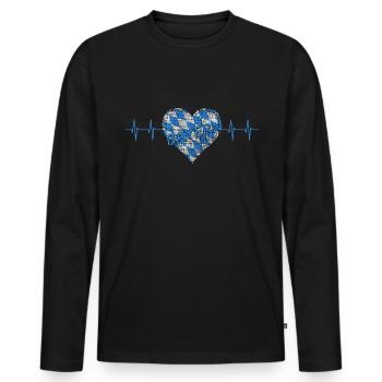 Bayern Oberbayern Minga Bavaria - Männer Premium Bio Langarmshirt - Schwarz - Vorne - Nico (187cm)