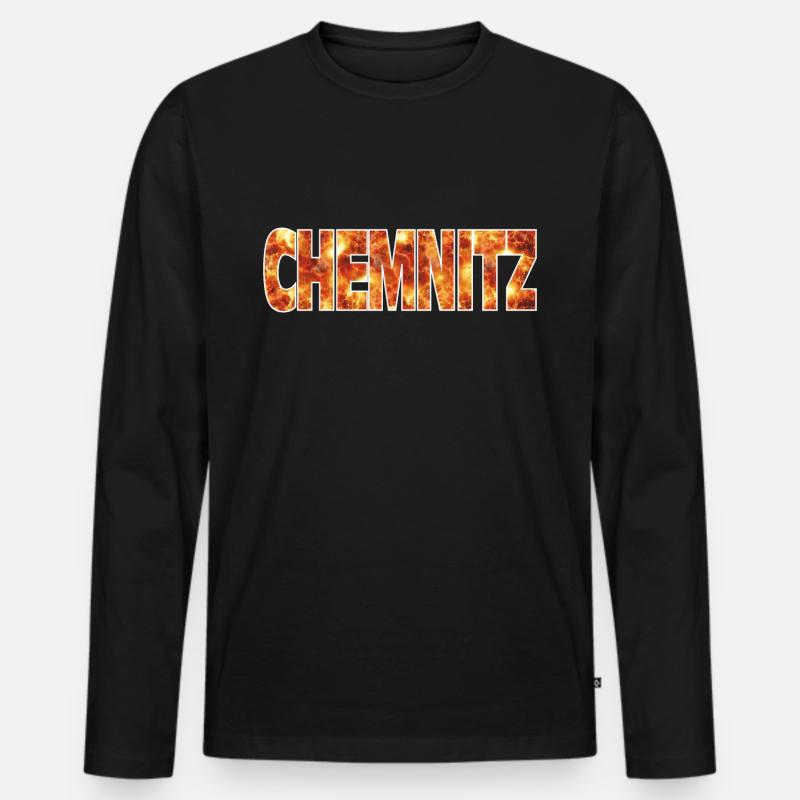 Chemnitz - Männer Premium Bio Langarmshirt - Schwarz