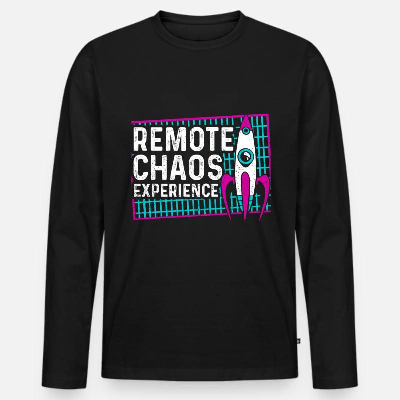 remote chaos experience - CCC Kongress Hacker RC3 - Männer Premium Bio Langarmshirt - Schwarz