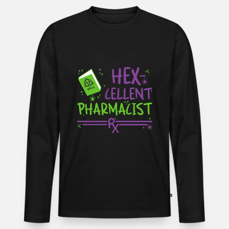Pharmacist Halloween - Männer Premium Bio Langarmshirt - Schwarz
