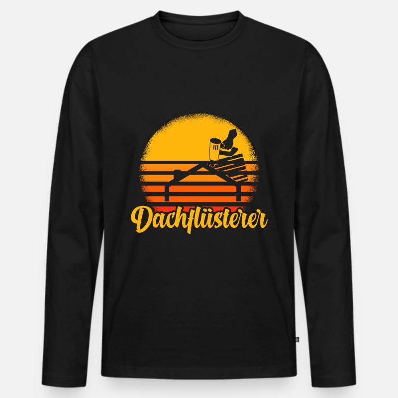 Retro Spengler Dachflüsterer Klempner - Männer Premium Bio Langarmshirt - Schwarz