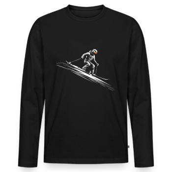 Ski Skiing Winter sports vintage - Men's Premium Organic Long Sleeve Shirt - black - Front - Nico (187cm)