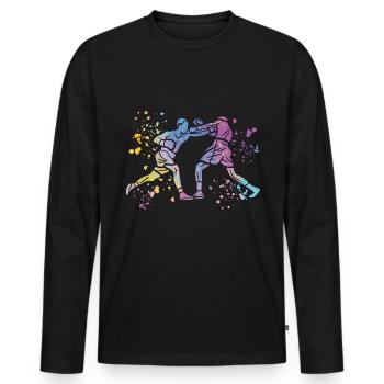 Boxing Fighter Kids Boxing Match Boxer - Men's Premium Organic Long Sleeve Shirt - black - Front - Nico (187cm)