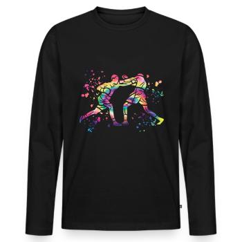 Boxing Fighter Kids Boxing Match Boxer - Men's Premium Organic Long Sleeve Shirt - black - Front - Nico (187cm)