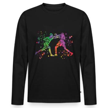 Boxing Fighter Enfants Boxer de match de boxe - T-shirt manches longues Premium bio Homme - noir - Devant - Nico (187cm)
