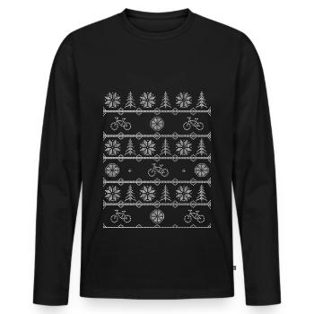 bicycle winter - Männer Premium Bio Langarmshirt - Schwarz - Vorne - Nico (187cm)