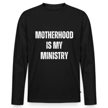 La maternité est mon ministère - T-shirt manches longues Premium bio Homme - noir - Devant - Nico (187cm)