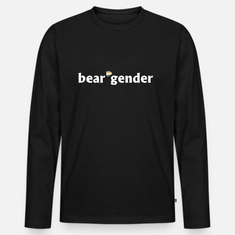 beargender - Männer Premium Bio Langarmshirt - Schwarz