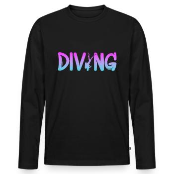 Tauchen Diving - Männer Premium Bio Langarmshirt - Schwarz - Vorne - Nico (187cm)