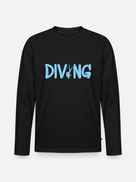 tauchen - Männer Premium Bio Langarmshirt - Schwarz