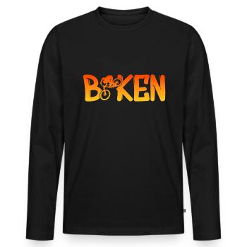 Fahrrad Bike Biker - Männer Premium Bio Langarmshirt - Schwarz - Vorne - Nico (187cm)