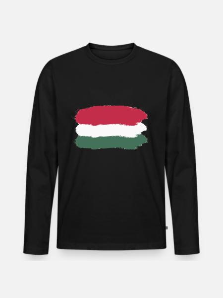 Hungary - Men's Premium Organic Long Sleeve Shirt - black