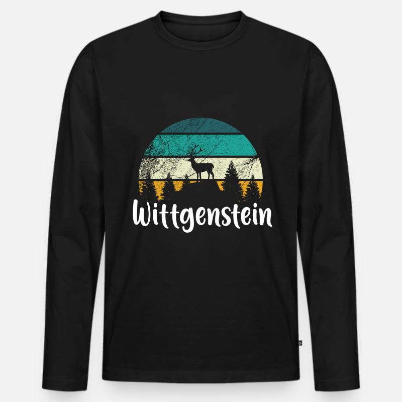 Wittgenstein - Männer Premium Bio Langarmshirt - Schwarz