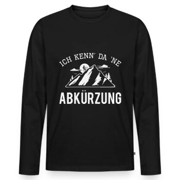 Ich Kenn da ne Abkürzung - (M) - Männer Premium Bio Langarmshirt - Schwarz - Vorne - Nico (187cm)