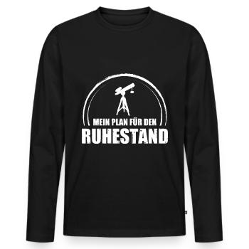 Mein Plan Für Den Ruhestand - Astronomie - - Männer Premium Bio Langarmshirt - Schwarz - Vorne - Nico (187cm)