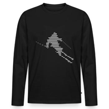 Skifahren - (23) - Männer Premium Bio Langarmshirt - Schwarz - Vorne - Nico (187cm)
