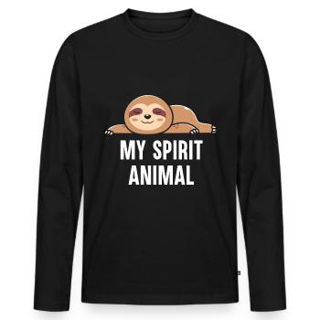Sloth Lover Saying Funny Lazy Sloths Sleeping - Men's Premium Organic Long Sleeve Shirt - black - Front - Nico (187cm)