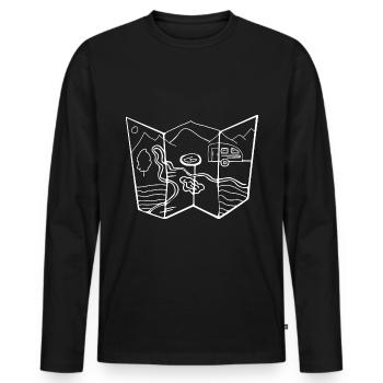 Campings - (5) - T-shirt manches longues Premium bio Homme - noir - Devant - Nico (187cm)