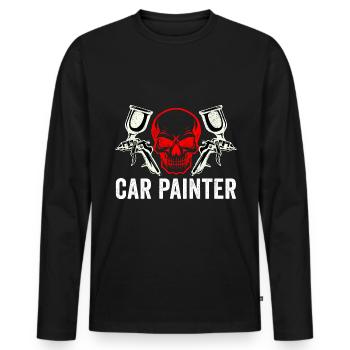 Auto Body Painter Automotive Car Painter - Men's Premium Organic Long Sleeve Shirt - black - Front - Nico (187cm)