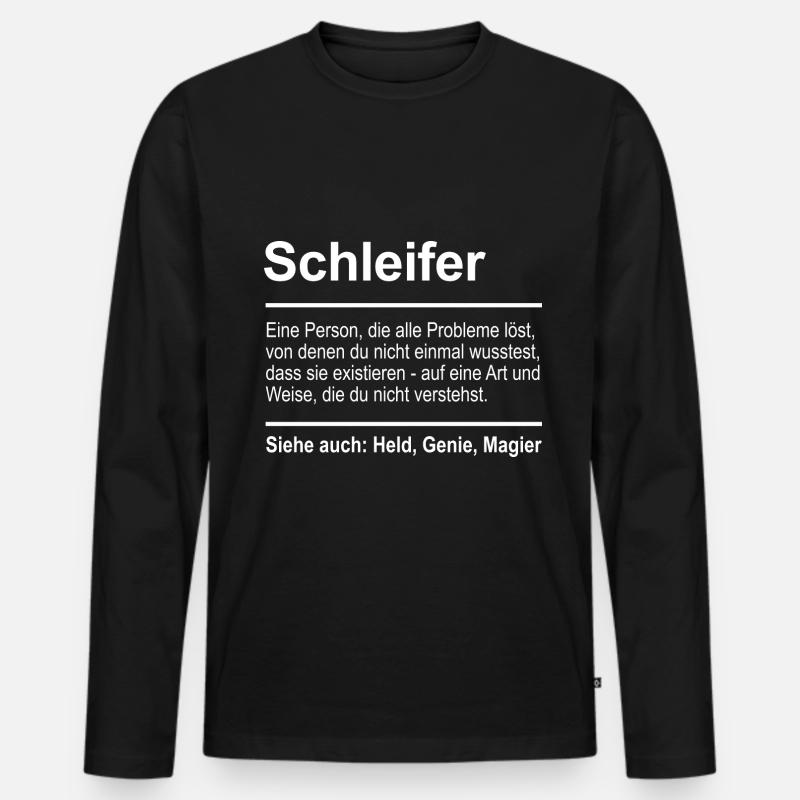 Schleifer - Männer Premium Bio Langarmshirt - Schwarz