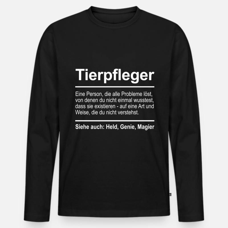 Tierpfleger - Männer Premium Bio Langarmshirt - Schwarz