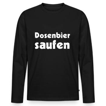 Dosenbier saufen - Männer Premium Bio Langarmshirt - Schwarz - Vorne - Nico (187cm)