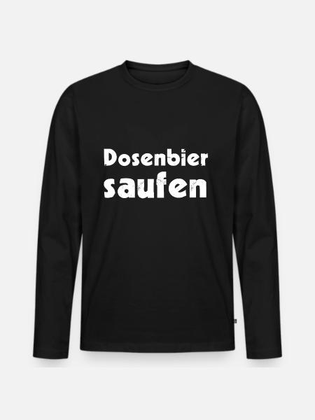 Dosenbier saufen - Männer Premium Bio Langarmshirt - Schwarz