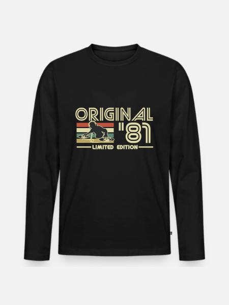 1981 - Men's Premium Organic Long Sleeve Shirt - black