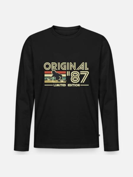 1987 - Men's Premium Organic Long Sleeve Shirt - black