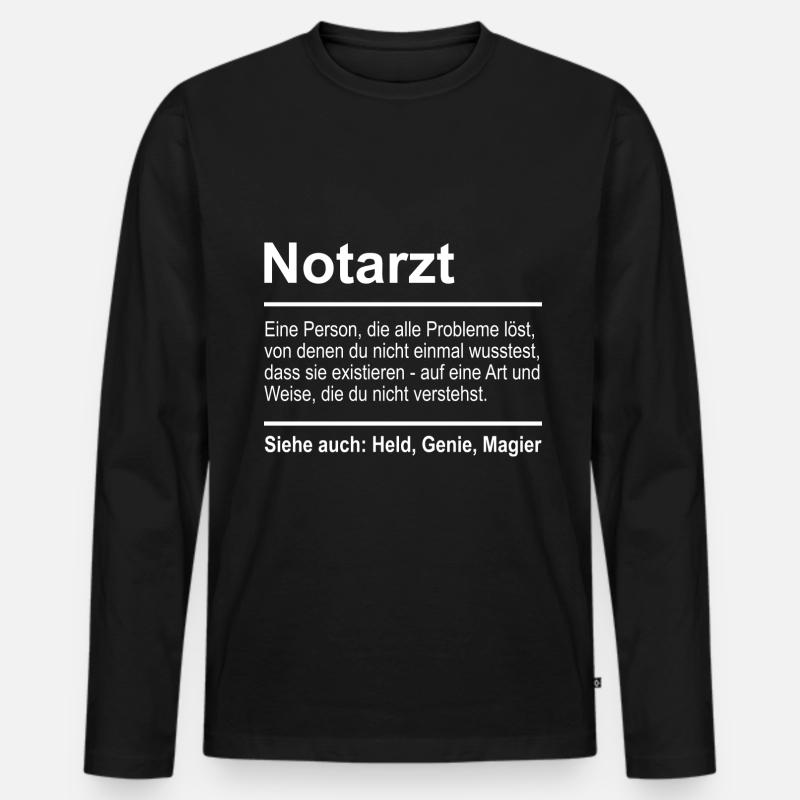 Notarzt - Männer Premium Bio Langarmshirt - Schwarz