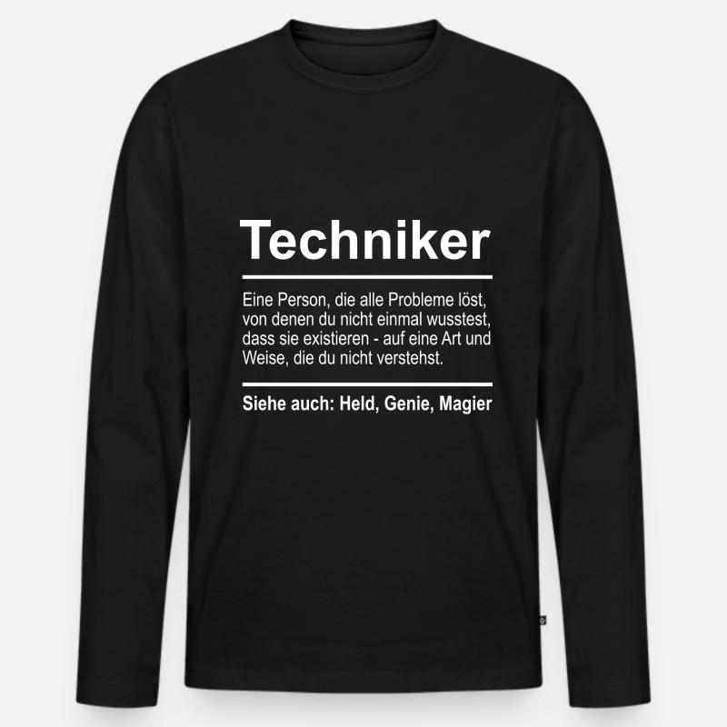 Techniker - Männer Premium Bio Langarmshirt - Schwarz