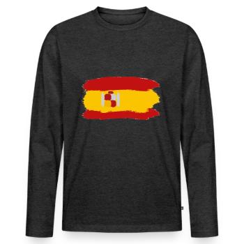 Espagne mon pays - T-shirt manches longues Premium bio Homme - anthracite chiné - Devant - Nico (187cm)