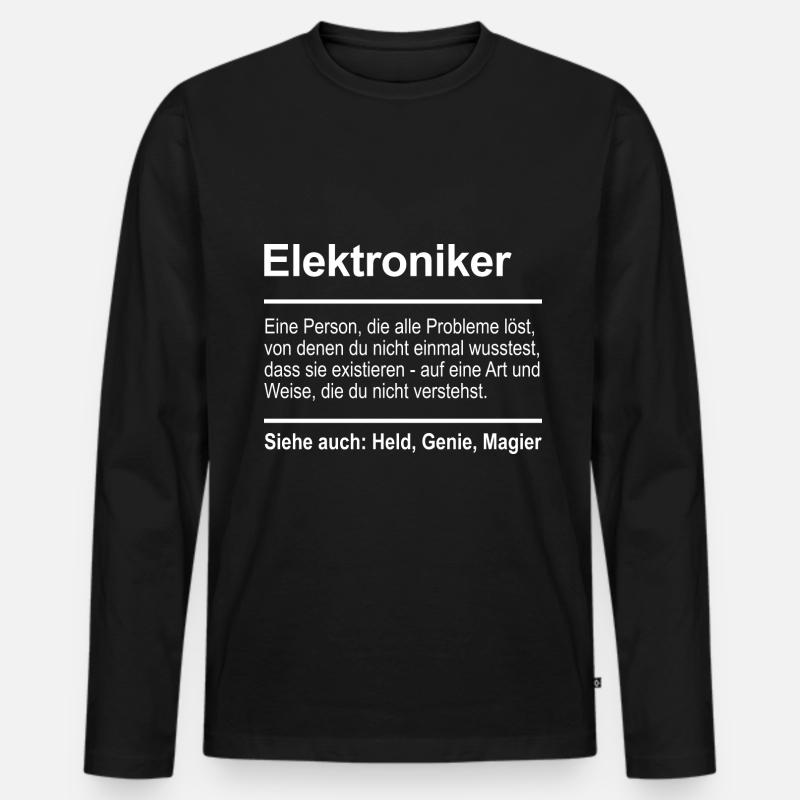 Elektroniker - Männer Premium Bio Langarmshirt - Schwarz